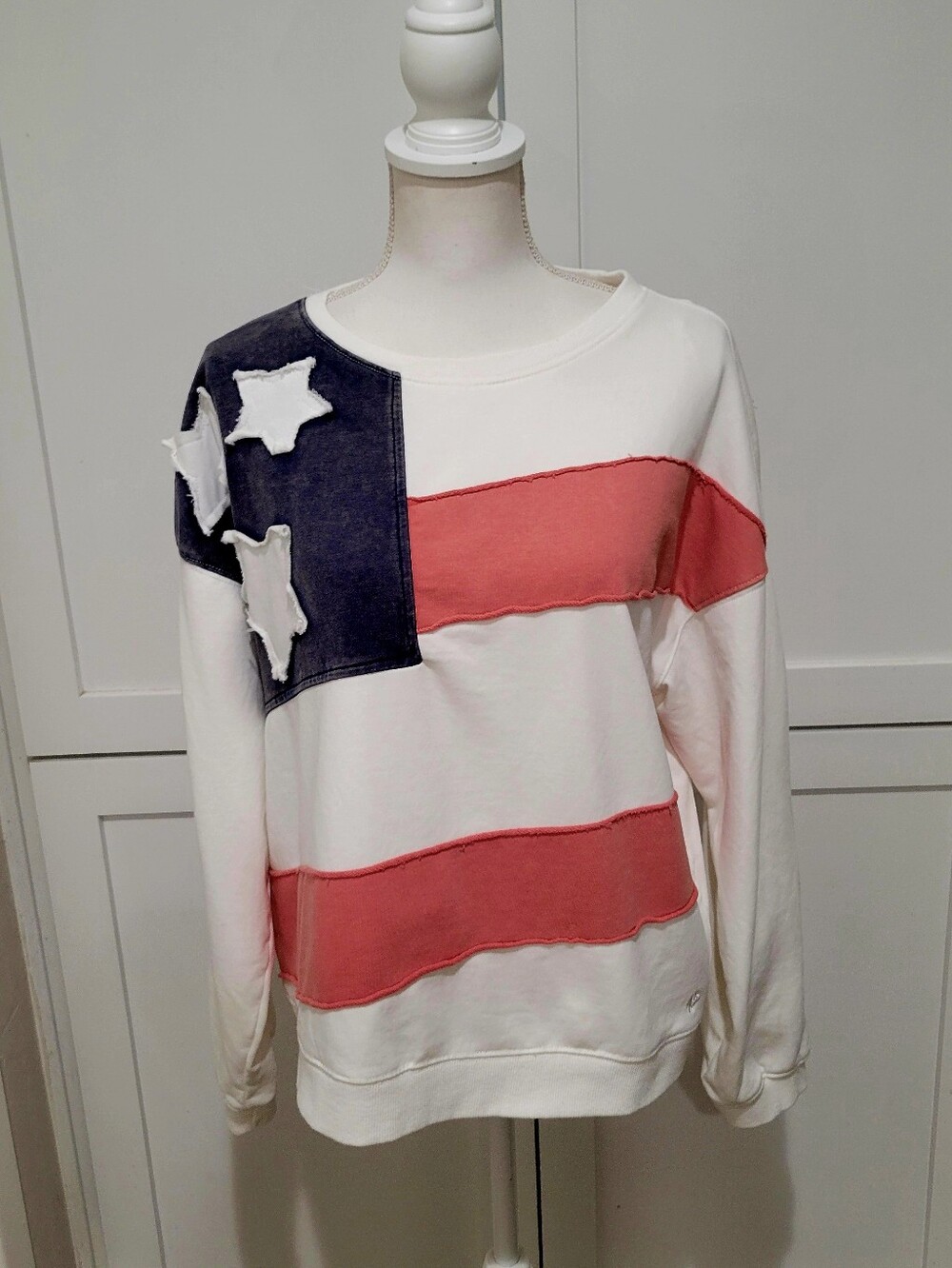 AS Revival Patriotic USA Flag Cotton Blend Sweatshirt Red, White & Blue | Size L